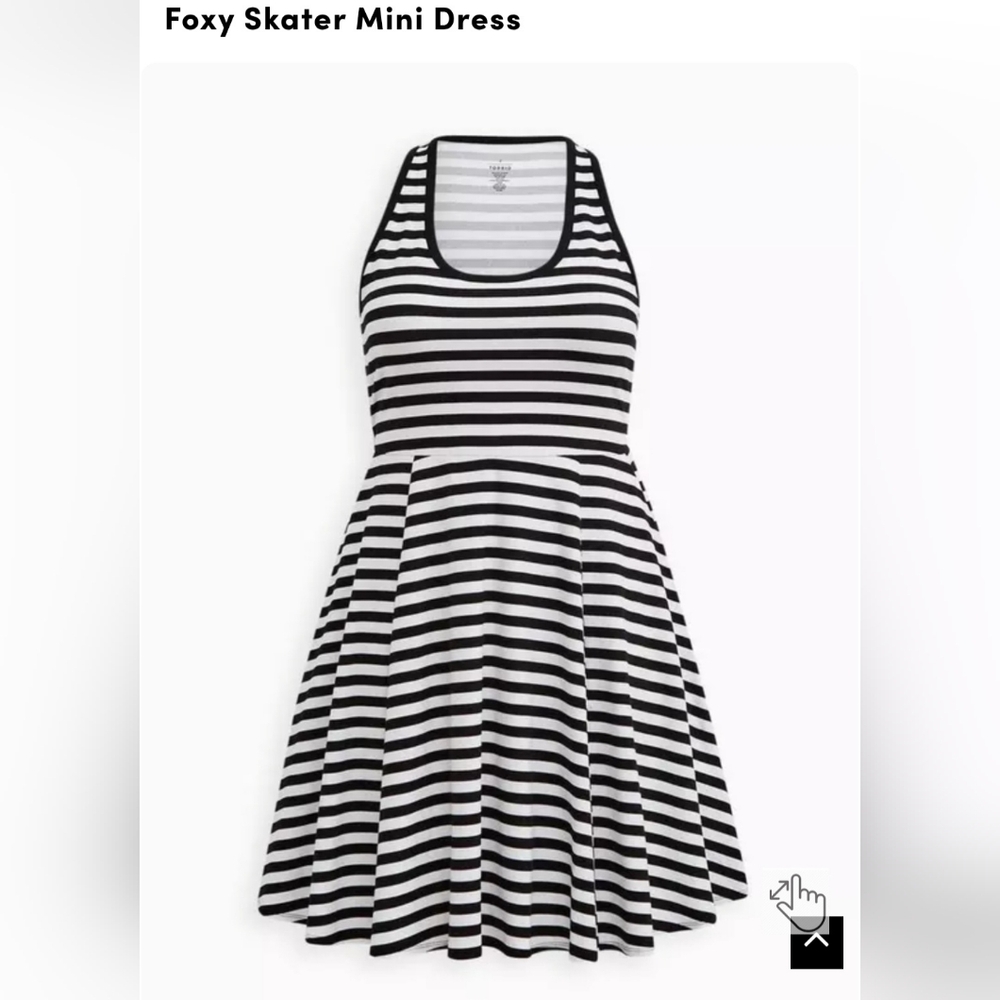 Torrid Black and White Striped Foxy Skater Dress